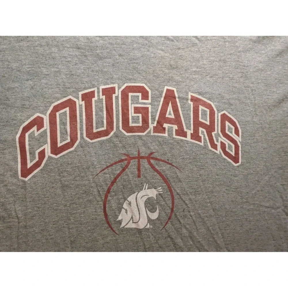 Vintage Washington State‎ University Cougars T Shirt 90's  Large Cotton Gray Tee